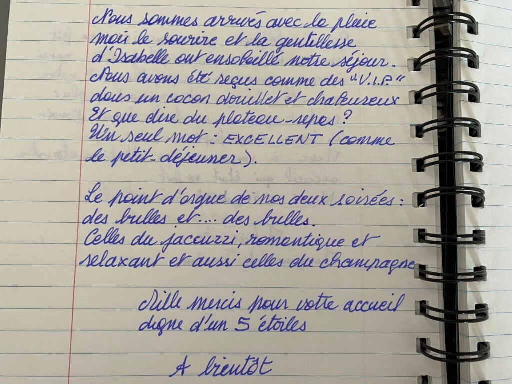 Extrait du livre d'or