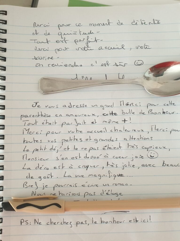 Extrait du livre d'or